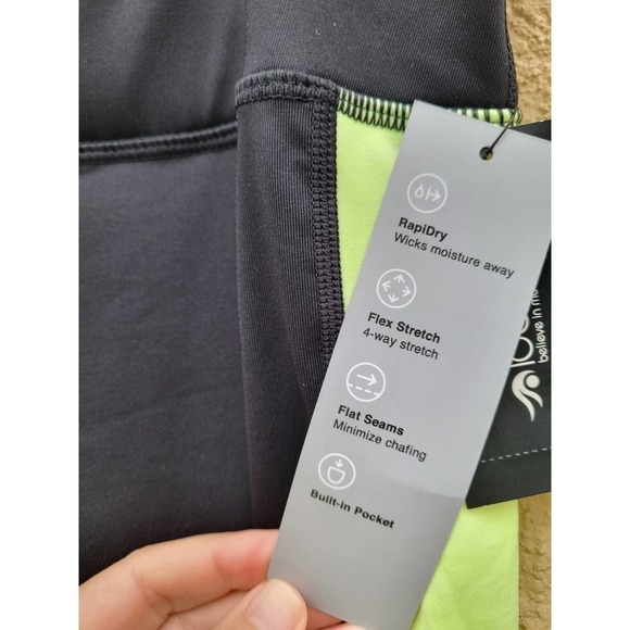 Ideology Womens Mid Rise Cropped Leggings XXL Barbell Lime NWT - Picture 7 of 10